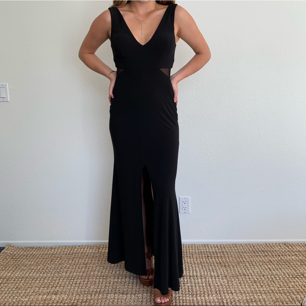 Avery G Slit Leg Evening Gown